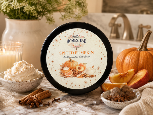 Spiced Pumpkin Sea Salt Scrub – Exfoliating Fall Body Scrub