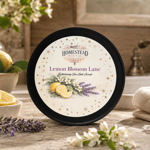 Lemon Blossom Lane Sea Salt Scrub – Bright Citrus Body Scrub
