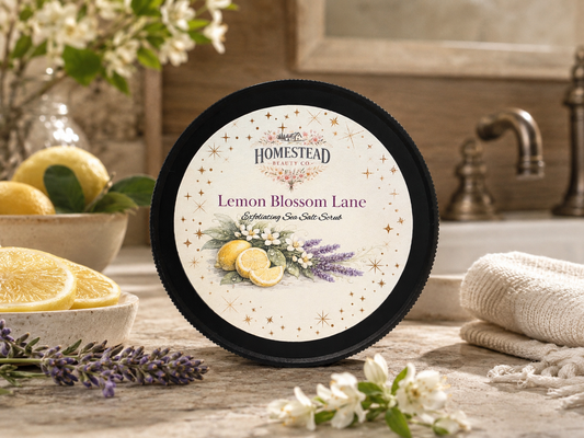 Lemon Blossom Lane Sea Salt Scrub – Bright Citrus Body Scrub
