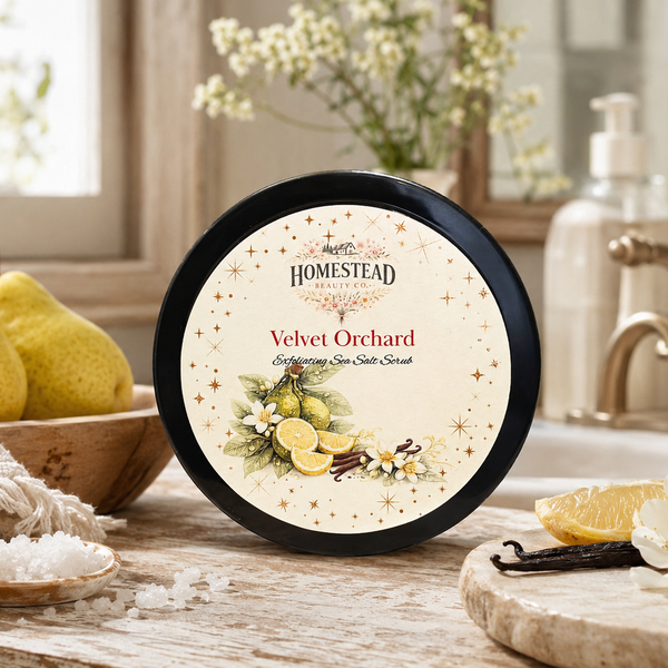 Velvet Orchard Sea Salt Scrub – Exfoliating Vanilla Citrus Body Scrub