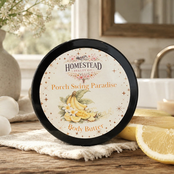 Porch Swing Paradise Body Butter – Banana & Mango Moisturizer for Dry Skin