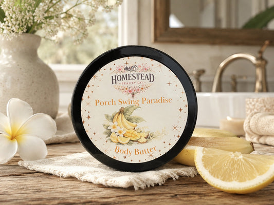 Porch Swing Paradise Body Butter – Banana & Mango Moisturizer for Dry Skin