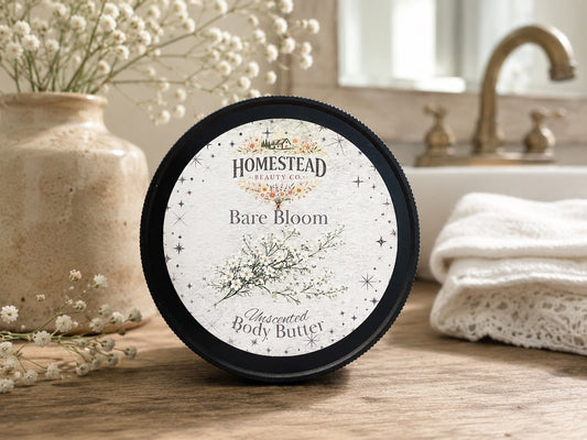 Bare Bloom Body Butter – Unscented Moisturizer for Dry Skin