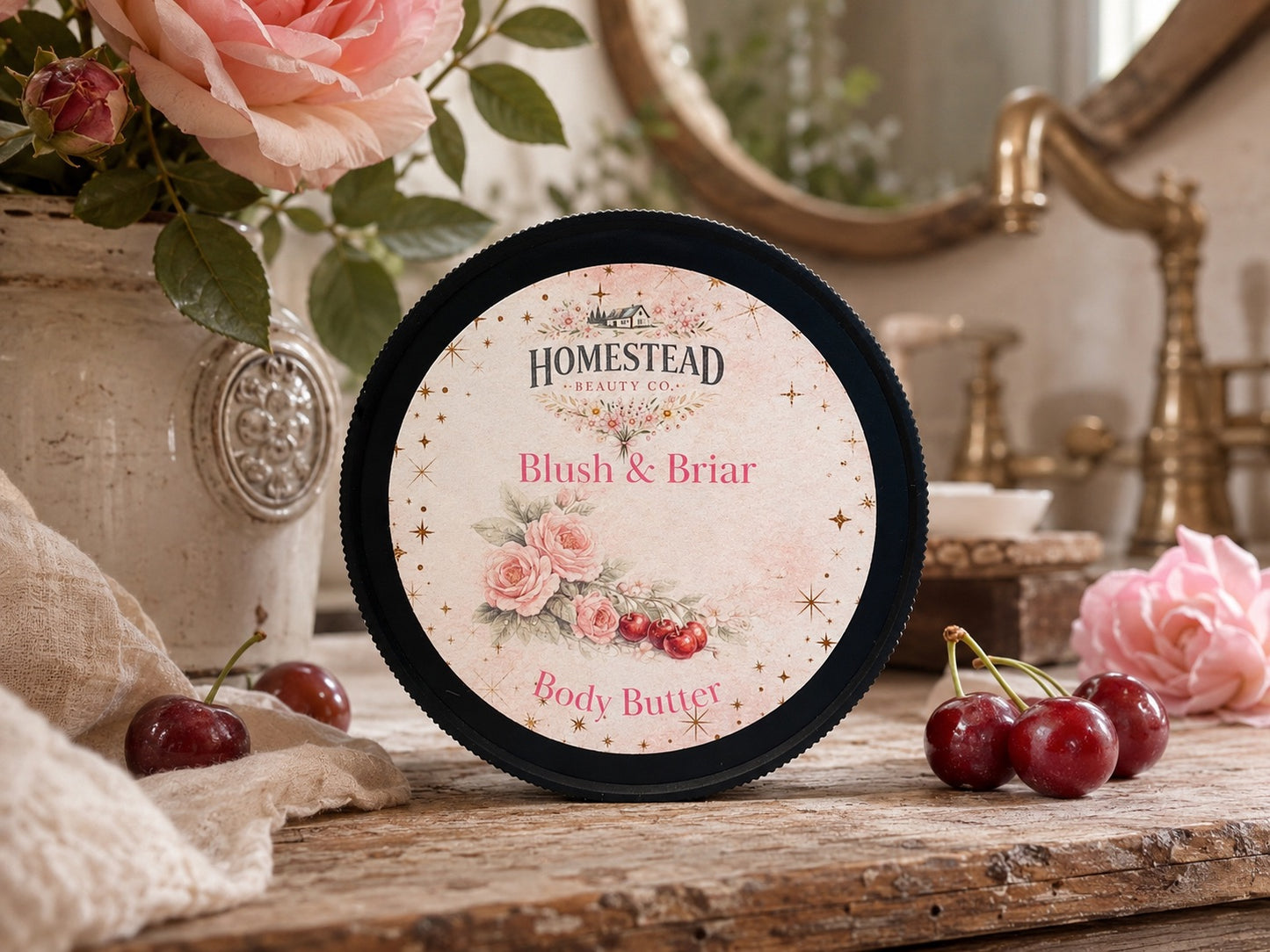 Blush & Briar Body Butter – Cherry Rose Dry Skin Cream