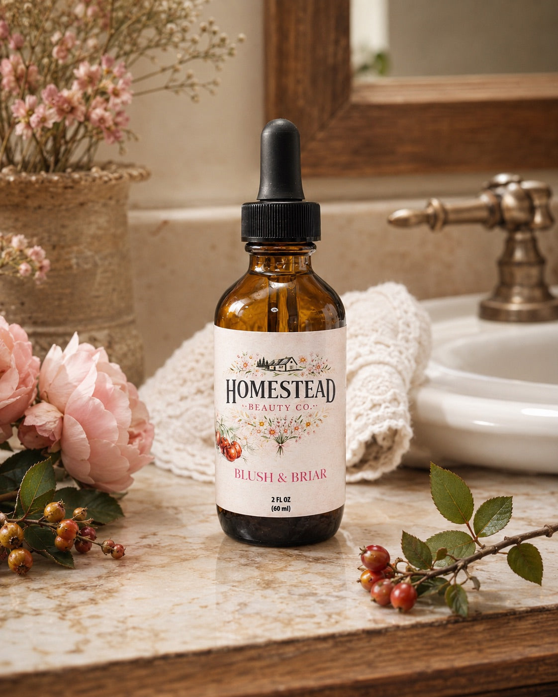 Blush & Briar Women’s Hair Oil – Cherry & Rose Petals